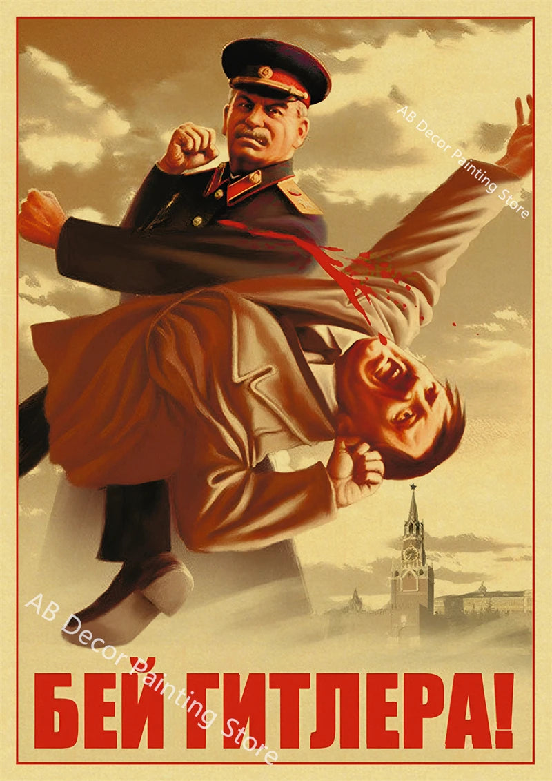 Vintage Stalin USSR CCCP Poster Poster Aesthetic Prints and Posters Wall Art Retro Painting Home Room Cafe Club Dorm Wall Decor