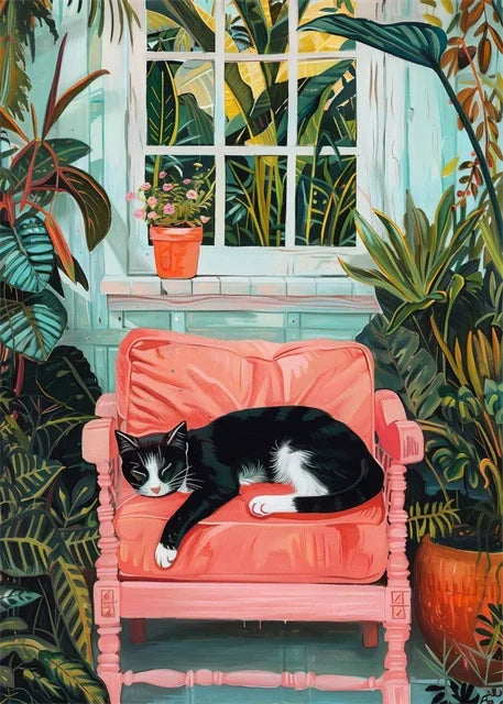 Funny Cat on Toilet Wall Art Cat Reading Newspaper Canvas Posters Print Picture for Home Bathroom Living Room Decor No Frame