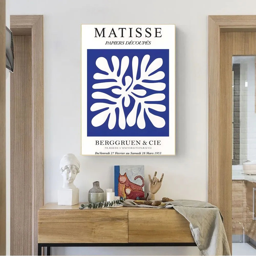 Abstract Klein Blue Simple Poster Wall Art Posters Vintage Canvas Prints Poster for Home Decoration Living Room Bedroom Decor