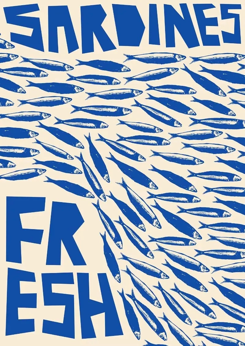 Colorful Sardine Lobster Crab Fish Ocean Animal Poster Canvas Painting Vintage Wall Art For Kitchen Living Room Home Decoration