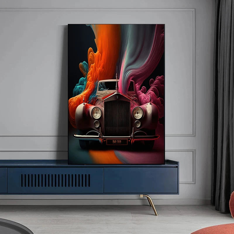 Classic Colorful Modern Futuristic Cars Canvas Panting Cool Supercar Posters and Prints Wall Art for Living Room Boys Home Decor