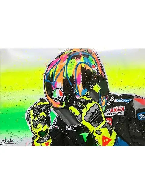 Valentino Rossies Motorcycle Racer Poster Sports Car Racer Portrait Prints Canvas Painting Wall Art for Home Living Room Decor