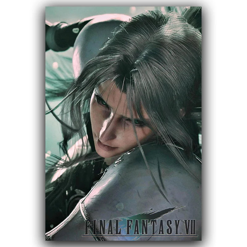 F-Final Fantasy Poster T-Tafa Cloud Sephiroth Game Anime Poster Canvas Wall Painting Home Living Room Game Room Garage Wall Art