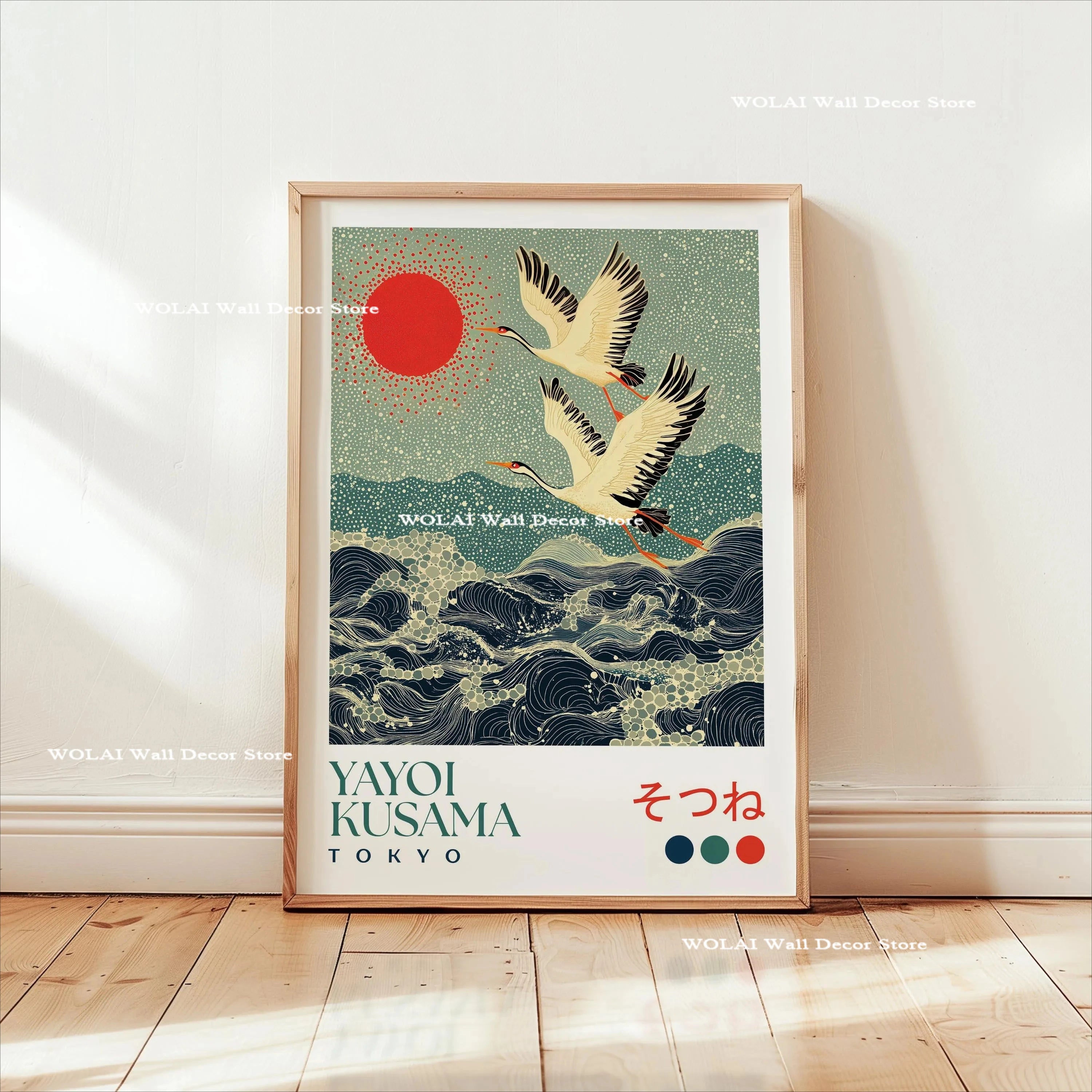 Yayoi Kusama Koi Fish Jellyfish Animal Canvas Prints Japanese Hokusai Giant Wave Wall Art Posters for Living Room Home Decor