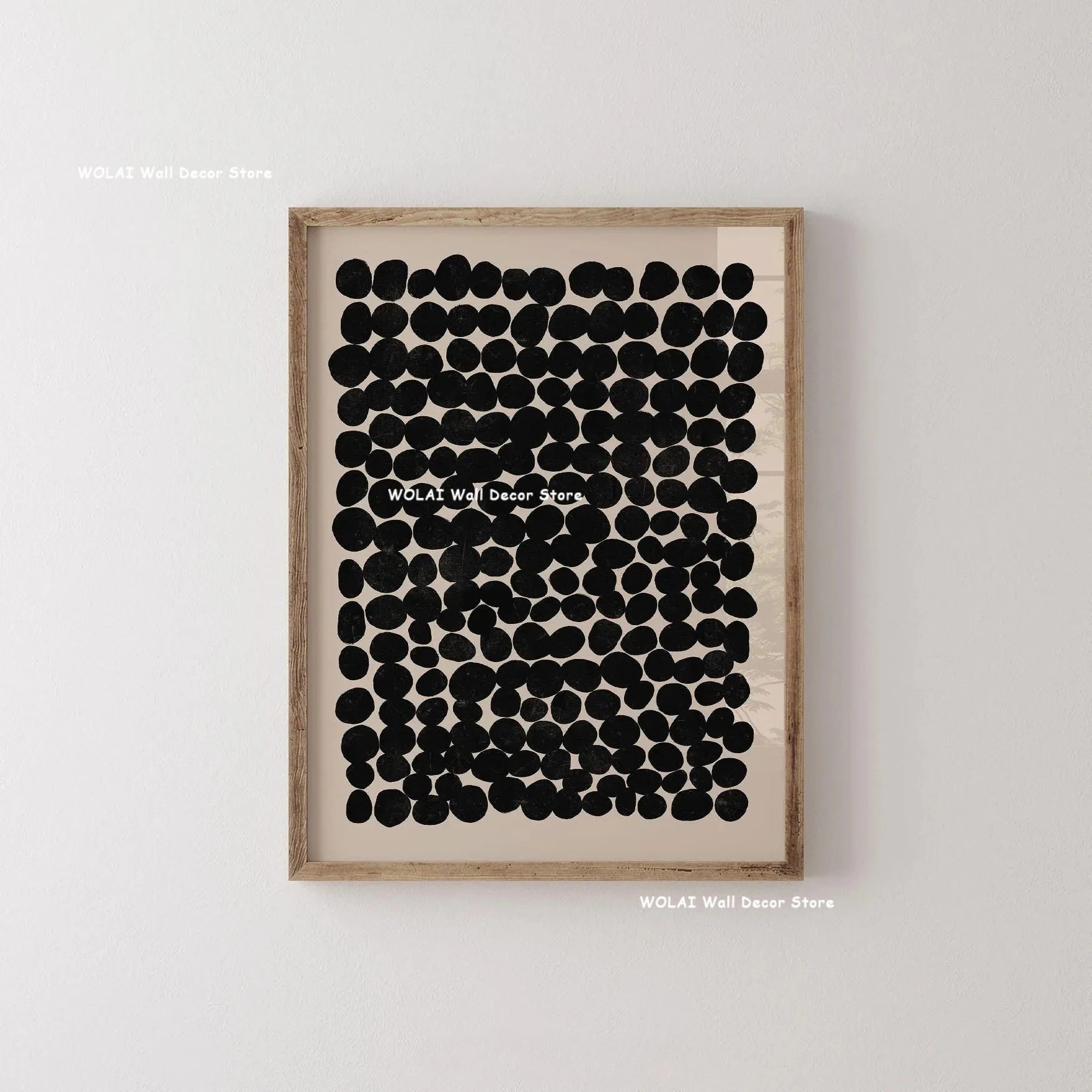 Abstract Moody Plant Art Canvas Print Mid-century Modern Beige Black Floral Line Wall Art Posters for Living Room Home Decor