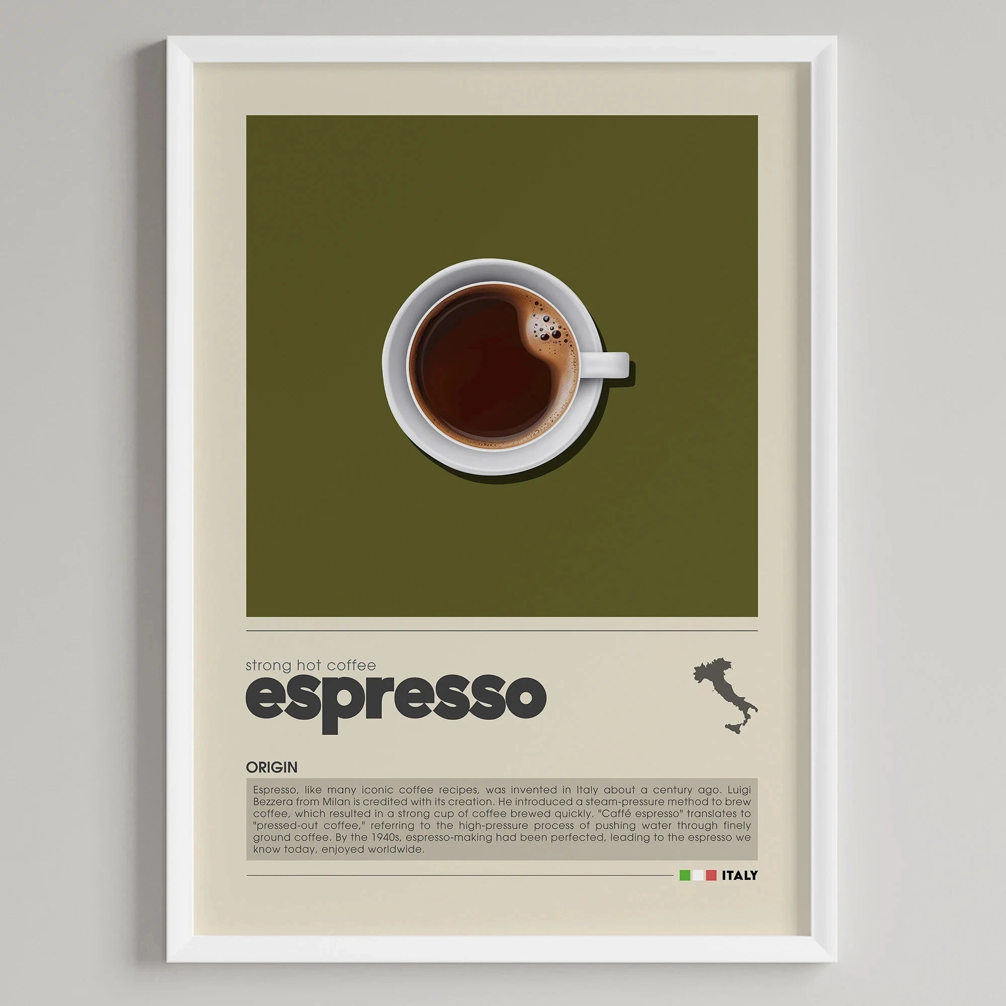 Minimalist Coffee Art Poster, Flat White,Macchiato,Latte,American Coffee Canvas Painting, Cafe Illustration,Dining Room Decor
