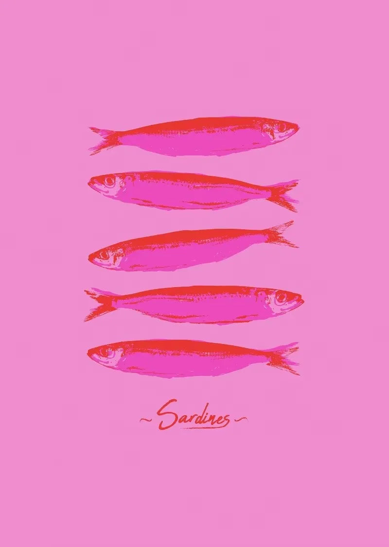 Colorful Sardine Lobster Crab Fish Ocean Animal Poster Canvas Painting Vintage Wall Art For Kitchen Living Room Home Decoration