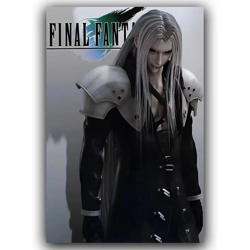 F-Final Fantasy Poster T-Tafa Cloud Sephiroth Game Anime Poster Canvas Wall Painting Home Living Room Game Room Garage Wall Art