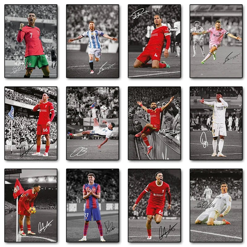 Soccer Star Posters Canvas Print Wall Art for Living Room Home Decor Gifts