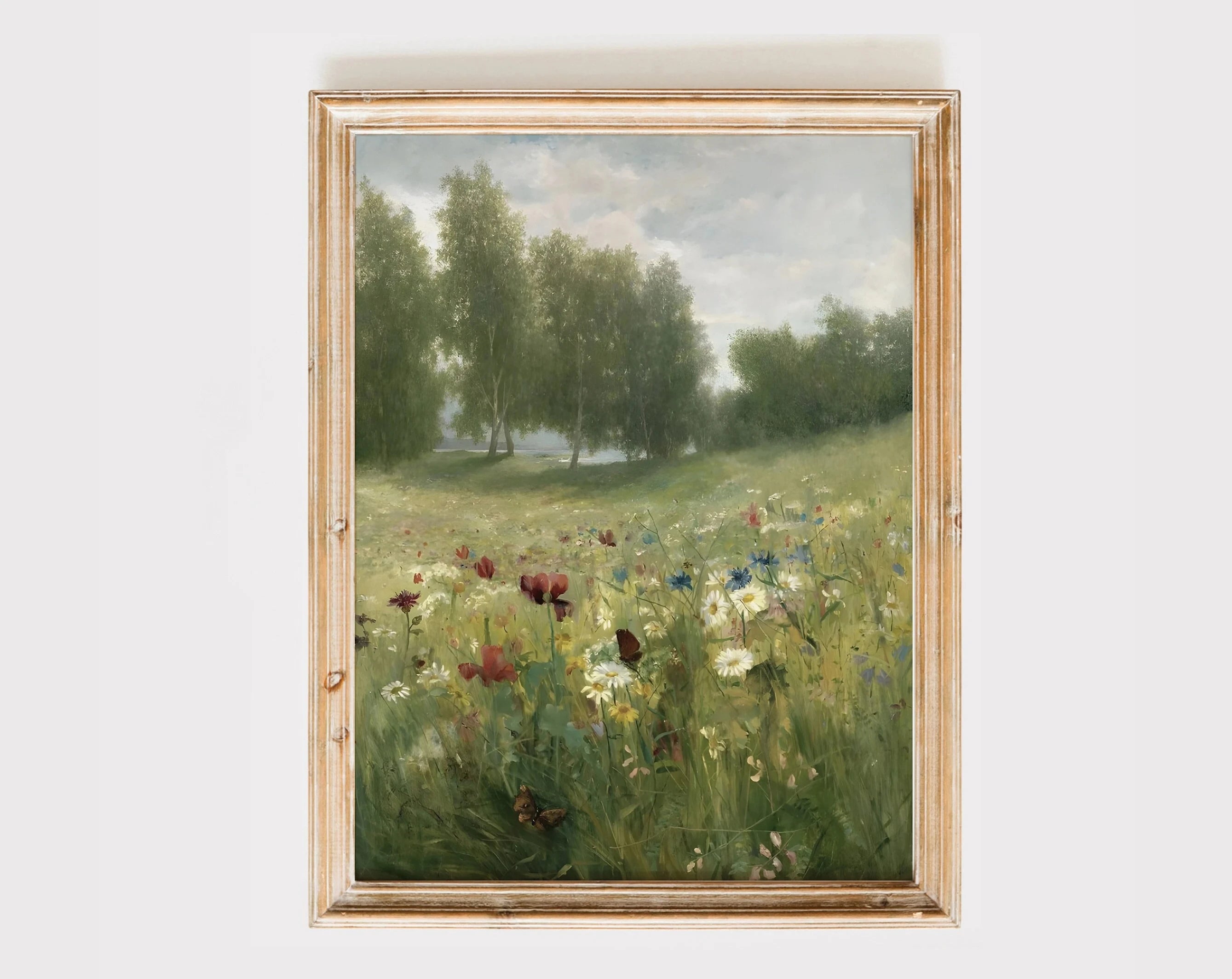 Vintage Countryside Wall Art Print Retro Rustic Spring Natural Views Canvas Painting Landscape Poster Picture Home Decor
