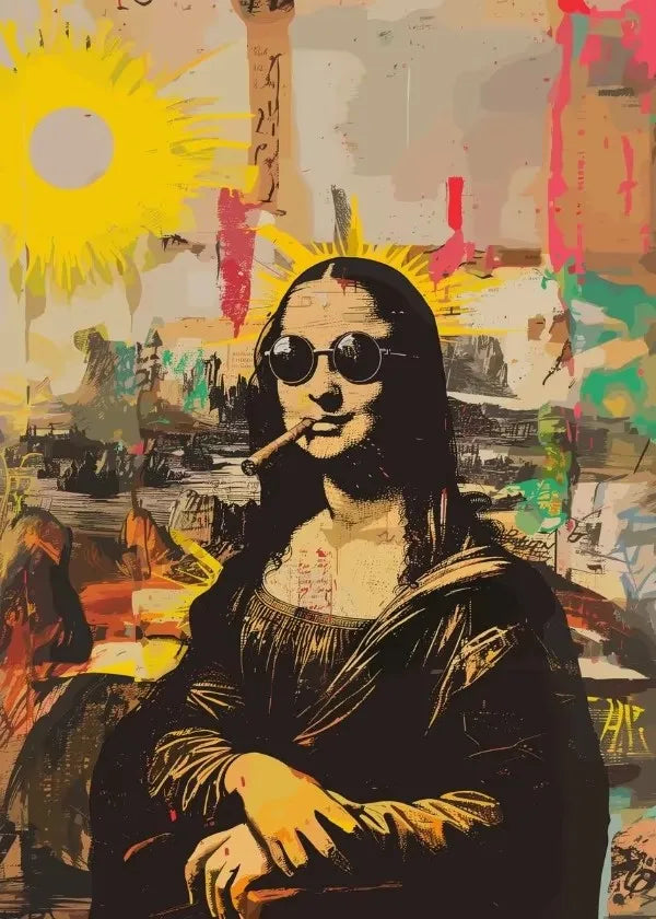 Interesting Mona Lisa Creative Watercolor Canvas Painting Graffiti Funny Posters Wall Art Picture Living Room Home Decor Gifts