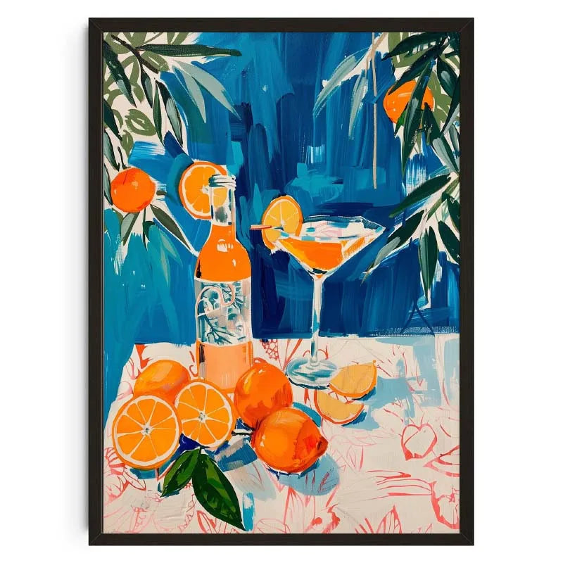 Vintage Dining Fruit Orange Avocado Tomato Coffee Posters and Prints Canvas Painting Wall Art Picture for Food Kitchen Decor