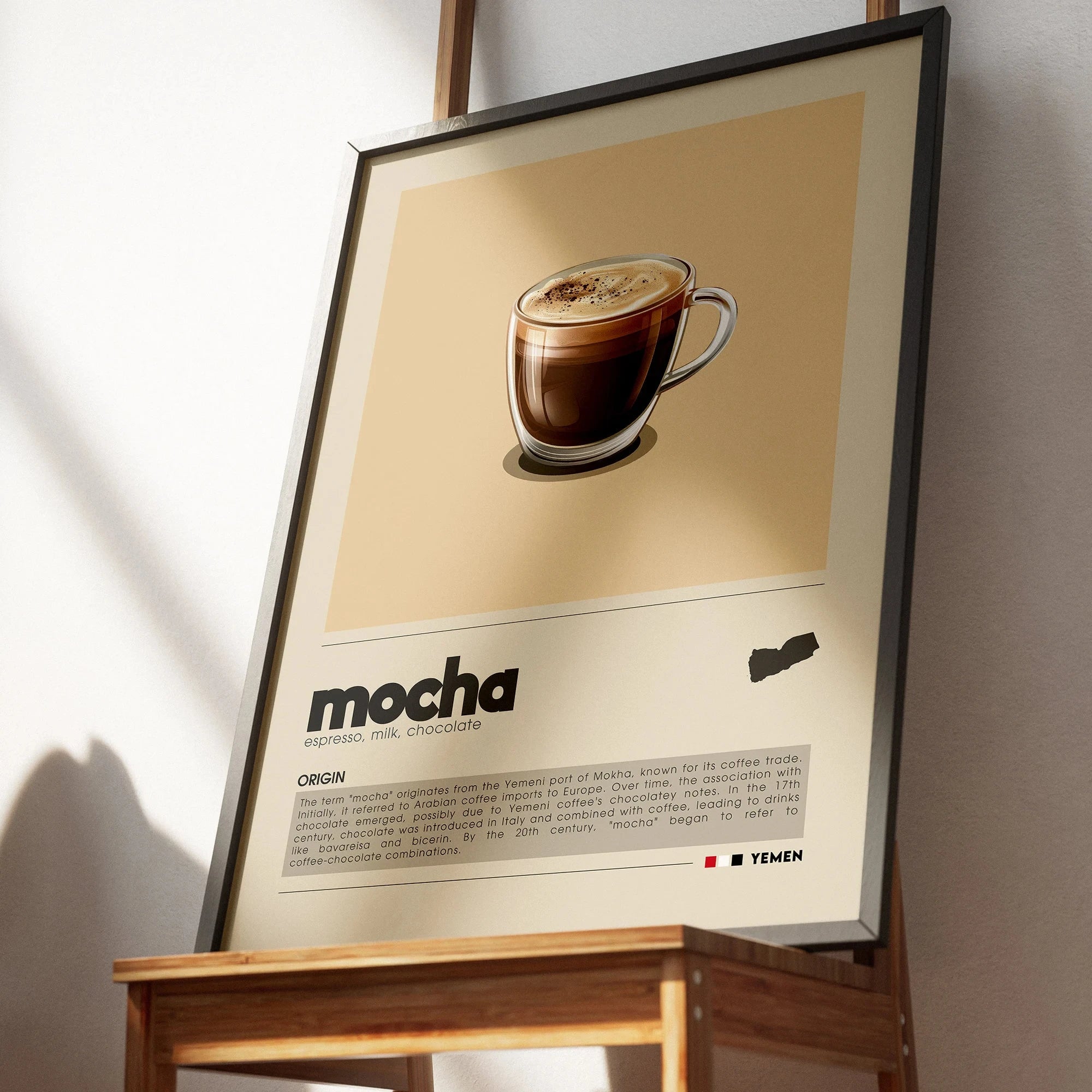 Minimalist Coffee Art Poster, Flat White,Macchiato,Latte,American Coffee Canvas Painting, Cafe Illustration,Dining Room Decor