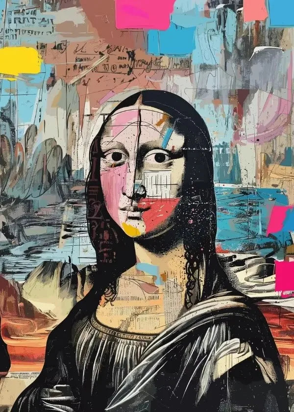 Interesting Mona Lisa Creative Watercolor Canvas Painting Graffiti Funny Posters Wall Art Picture Living Room Home Decor Gifts