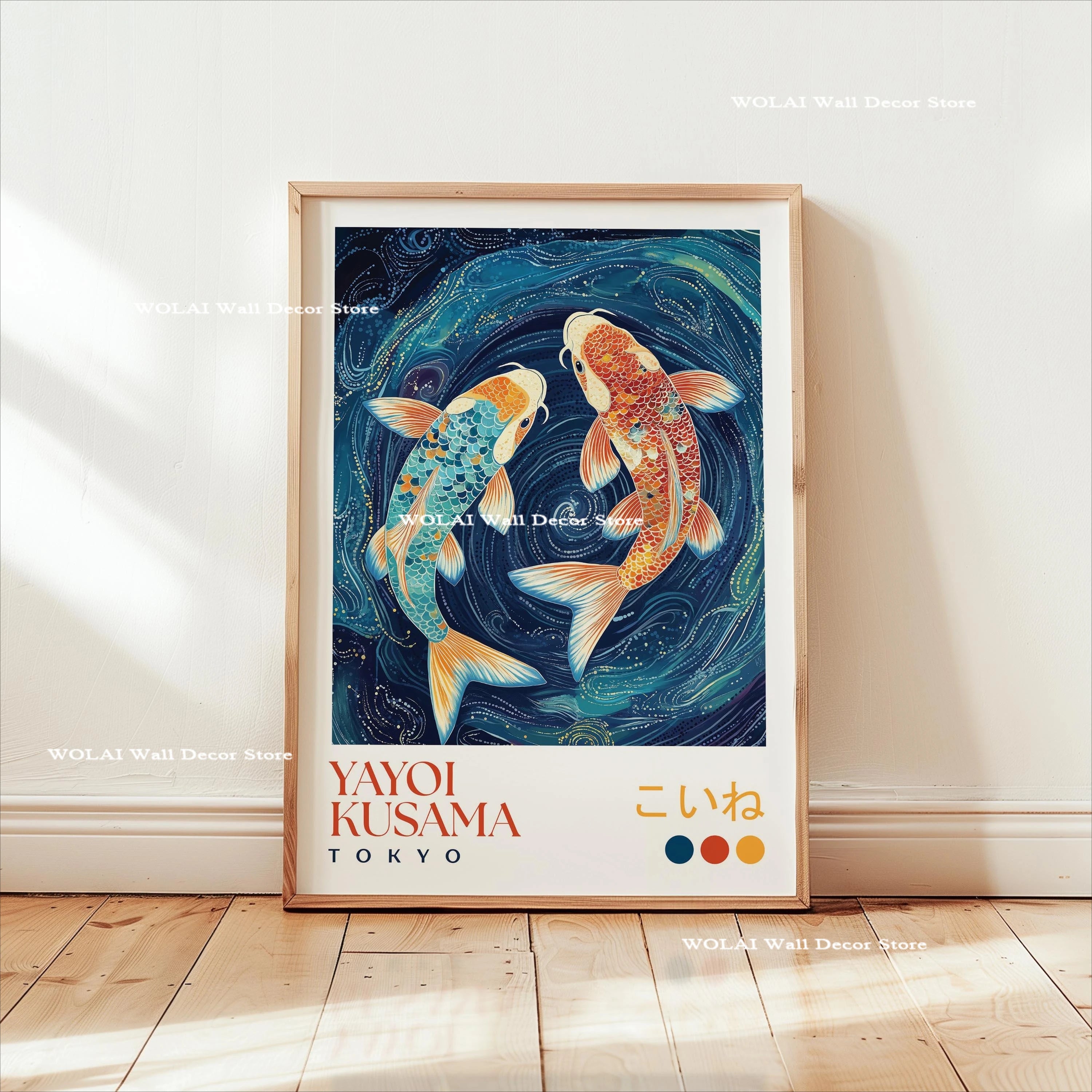 Yayoi Kusama Koi Fish Jellyfish Animal Canvas Prints Japanese Hokusai Giant Wave Wall Art Posters for Living Room Home Decor