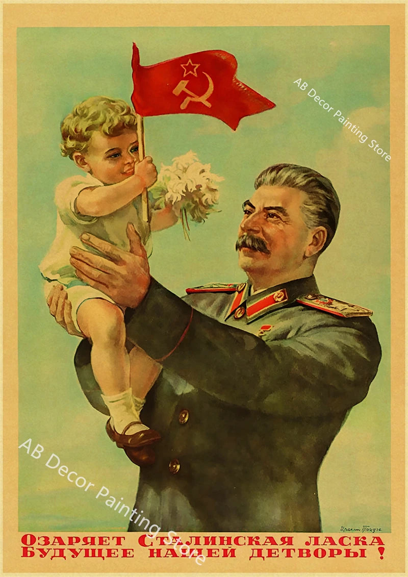 Vintage Stalin USSR CCCP Poster Poster Aesthetic Prints and Posters Wall Art Retro Painting Home Room Cafe Club Dorm Wall Decor
