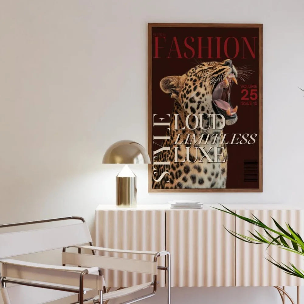 1/3/6pcs Retro Leopard Cheetah Canvas Prints Poster Y2k Funky Chic Art Prints Bedroom Apartment Wall Art Home Decor Art Poster