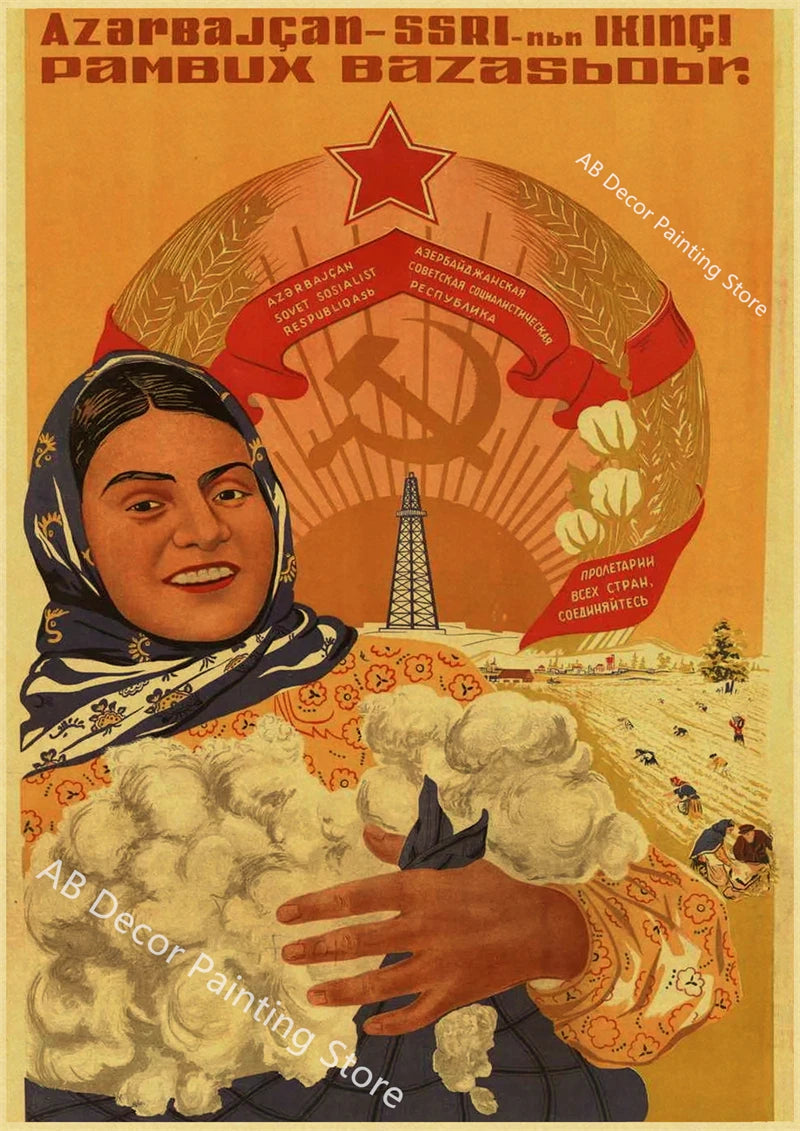 Vintage Stalin USSR CCCP Poster Poster Aesthetic Prints and Posters Wall Art Retro Painting Home Room Cafe Club Dorm Wall Decor