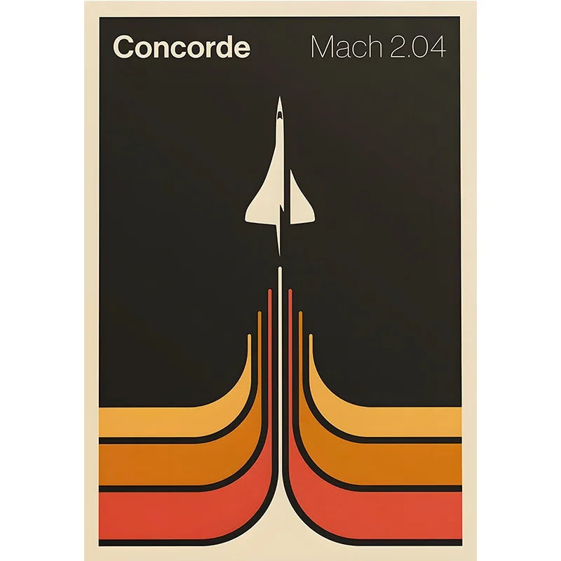 Minimalist Iconic Aviation Supersonic 2.04 Jet Contemporary Poster and Prints Canvas Painting Wall Art Pictures Home Decor