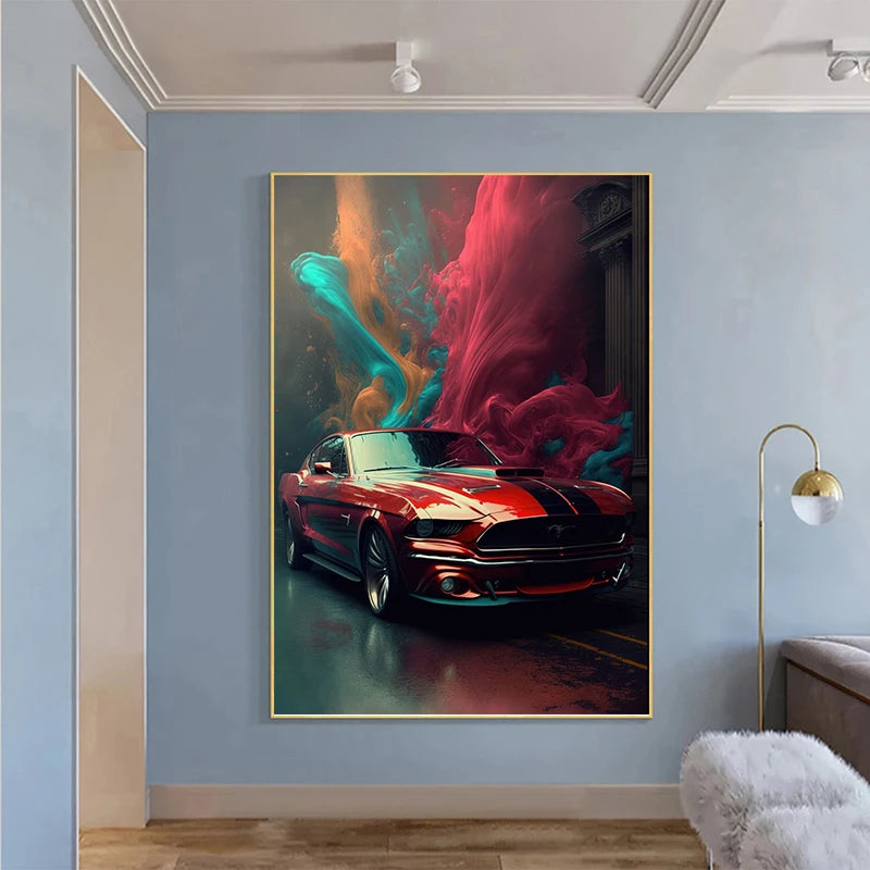 Classic Colorful Modern Futuristic Cars Canvas Panting Cool Supercar Posters and Prints Wall Art for Living Room Boys Home Decor