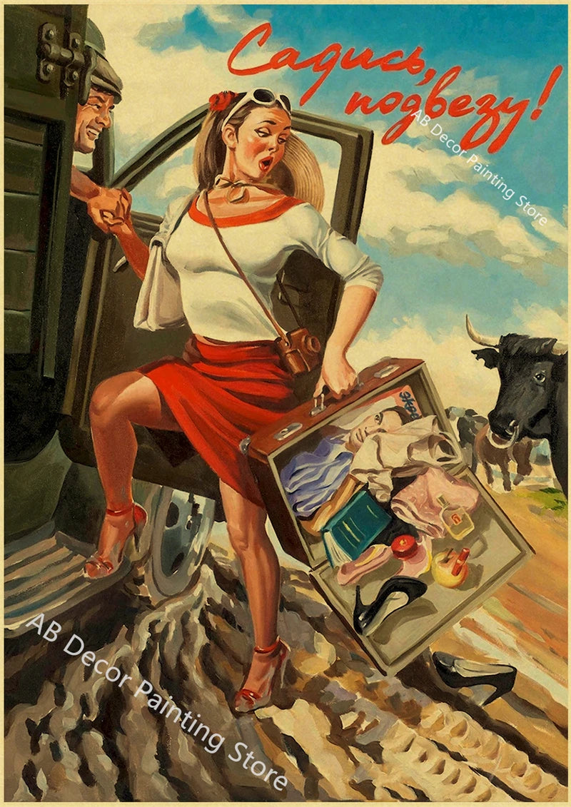 Vintage Stalin USSR CCCP Poster Poster Aesthetic Prints and Posters Wall Art Retro Painting Home Room Cafe Club Dorm Wall Decor