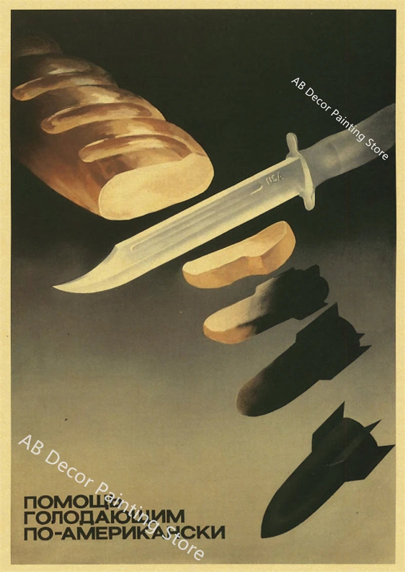 Vintage Stalin USSR CCCP Poster Poster Aesthetic Prints and Posters Wall Art Retro Painting Home Room Cafe Club Dorm Wall Decor