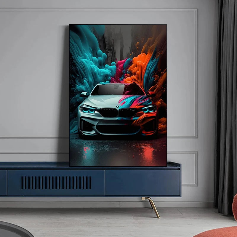 Classic Colorful Modern Futuristic Cars Canvas Panting Cool Supercar Posters and Prints Wall Art for Living Room Boys Home Decor