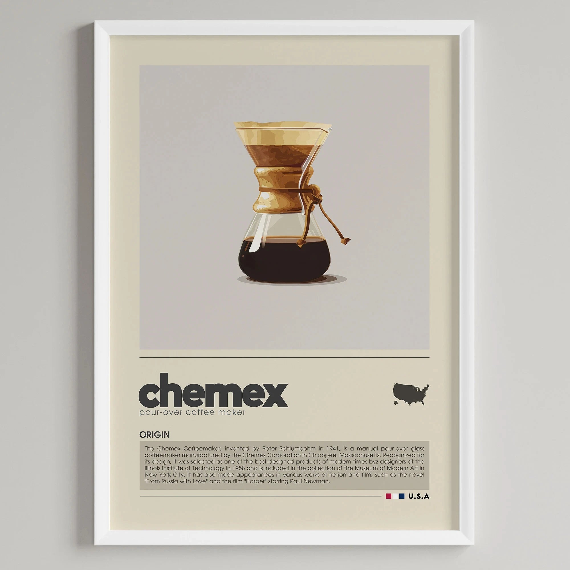 Minimalist Coffee Art Poster, Flat White,Macchiato,Latte,American Coffee Canvas Painting, Cafe Illustration,Dining Room Decor