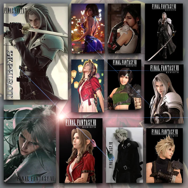 F-Final Fantasy Poster T-Tafa Cloud Sephiroth Game Anime Poster Canvas Wall Painting Home Living Room Game Room Garage Wall Art