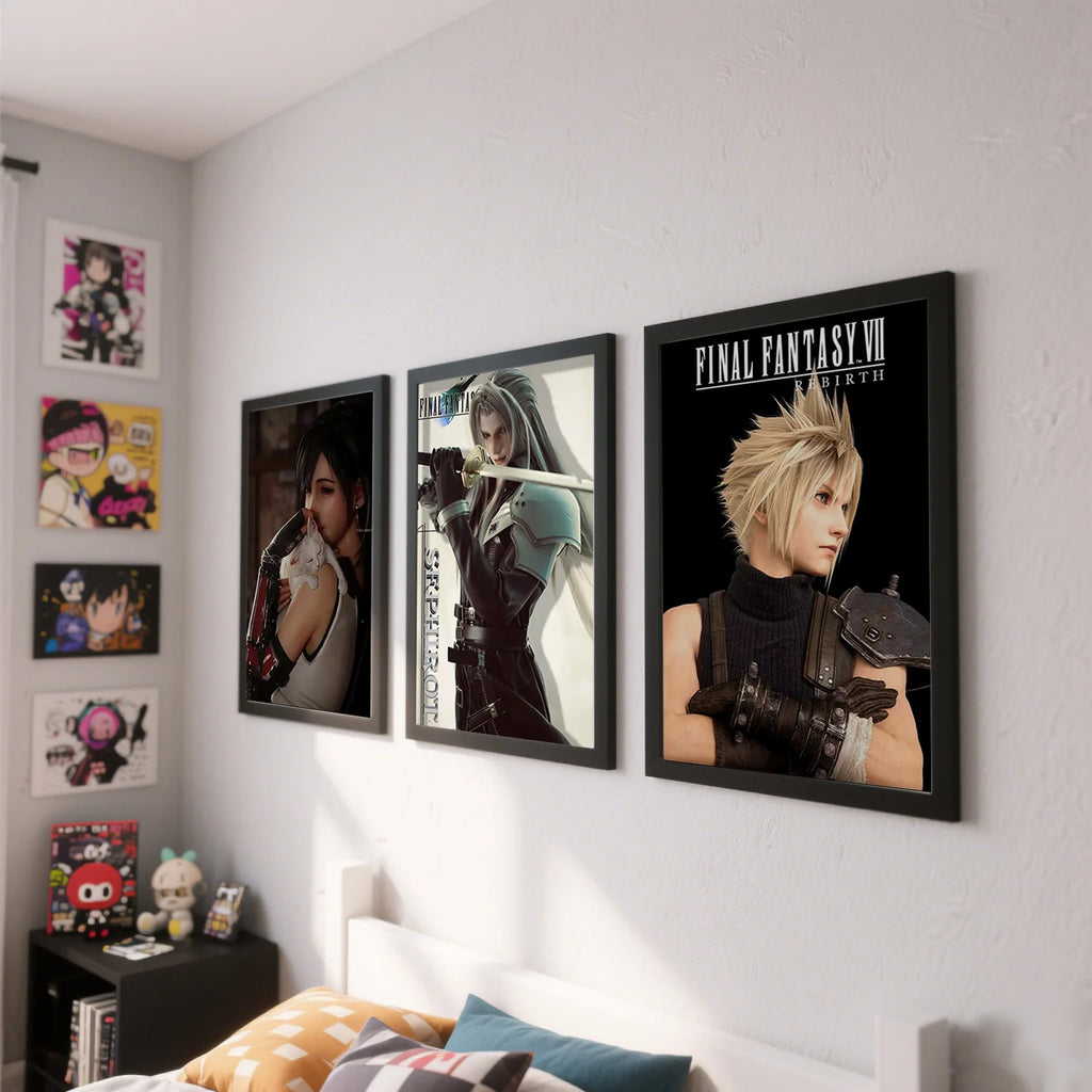 F-Final Fantasy Poster T-Tafa Cloud Sephiroth Game Anime Poster Canvas Wall Painting Home Living Room Game Room Garage Wall Art