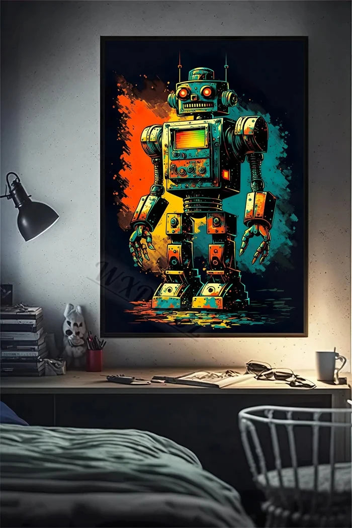 80s Retro Funny Monkey Player Gamepad Picture For Gaming Room Living Canvas Painting Print Wall Art Home Decor Aesthetics Poster