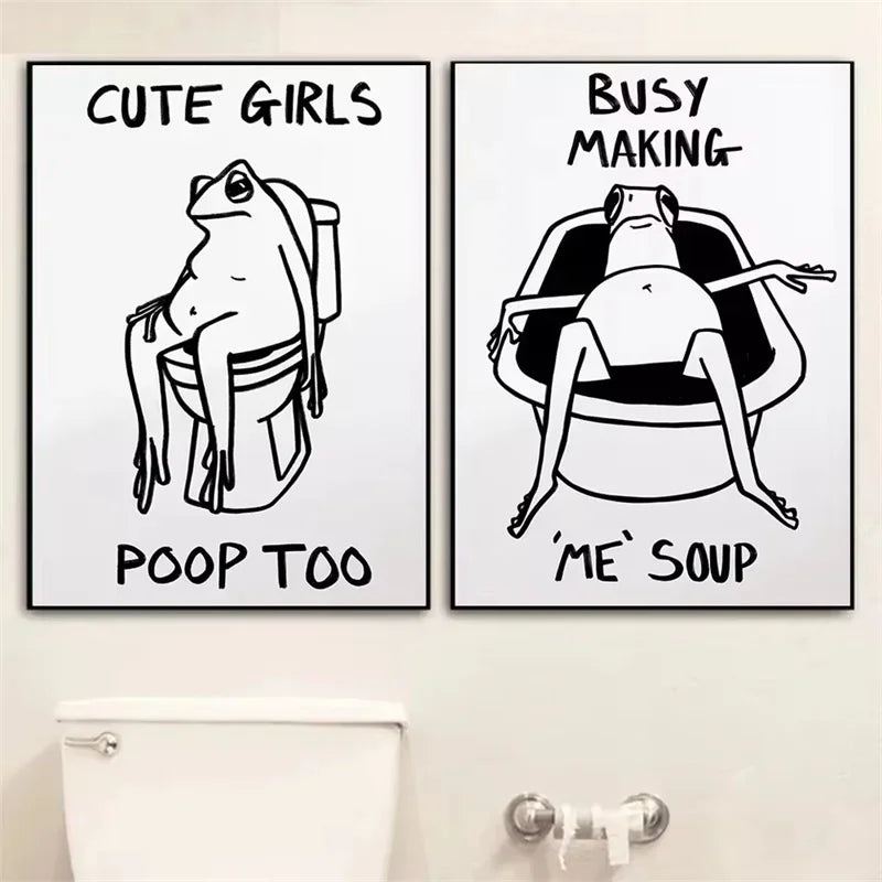 Humorous Slogan Nice Bum Abstract Canvas Print Modern Funny Illustration Art Prints Toilet Bathroom Wall Art Home Decor Poster