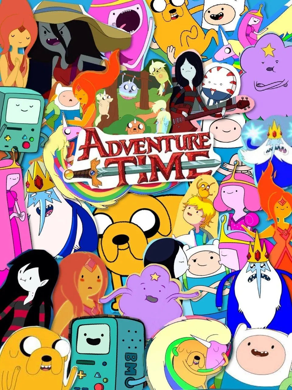 Cartoon Adventure Time Classic Movie Posters Print Canvas Painting Fancy Wall Art Picture for Living Room Bar Home Decor Mural