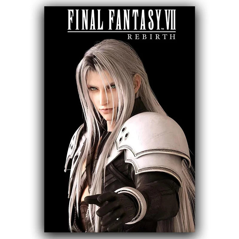 F-Final Fantasy Poster T-Tafa Cloud Sephiroth Game Anime Poster Canvas Wall Painting Home Living Room Game Room Garage Wall Art