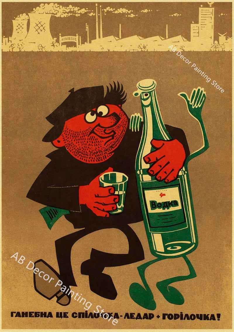 Vintage Stalin USSR CCCP Poster Poster Aesthetic Prints and Posters Wall Art Retro Painting Home Room Cafe Club Dorm Wall Decor