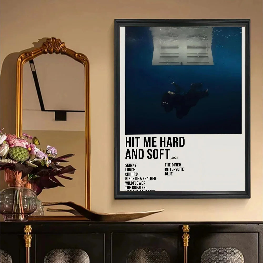 1pc Hit Me Hard and Soft B-BillieS Vintage Posters Sticky Retro Kraft Paper Sticker DIY Room Bar Cafe Kawaii Room Decor