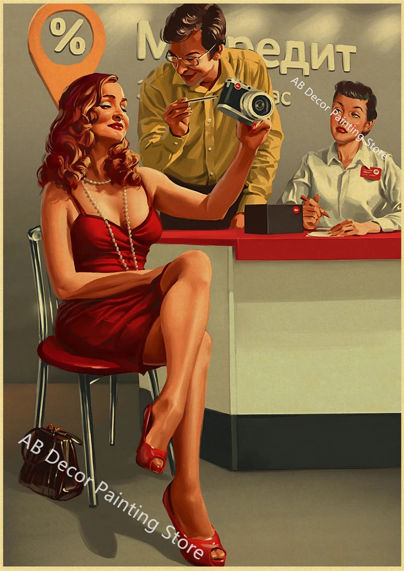 Vintage Stalin USSR CCCP Poster Poster Aesthetic Prints and Posters Wall Art Retro Painting Home Room Cafe Club Dorm Wall Decor