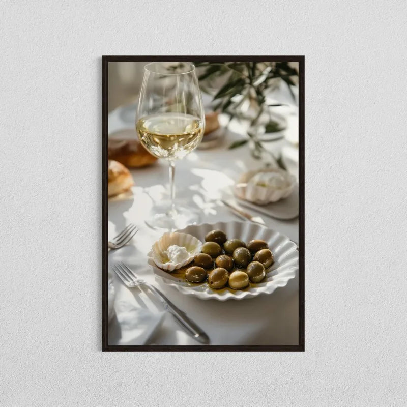 1pc Frameless Minimalist Natural Plant Olive Tree Pottery Poster Mediterranean Still Life Canvas Painting Country Room Decor